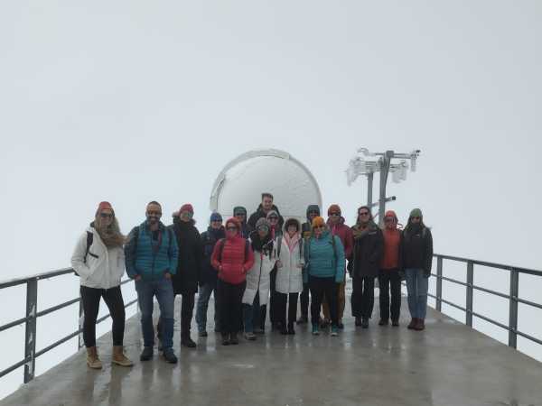 Group pictuer on the terrace of the observatory.