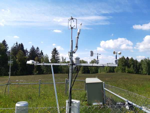 Close up of eddy covariance measurement set up