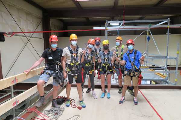 Group with climbing gear