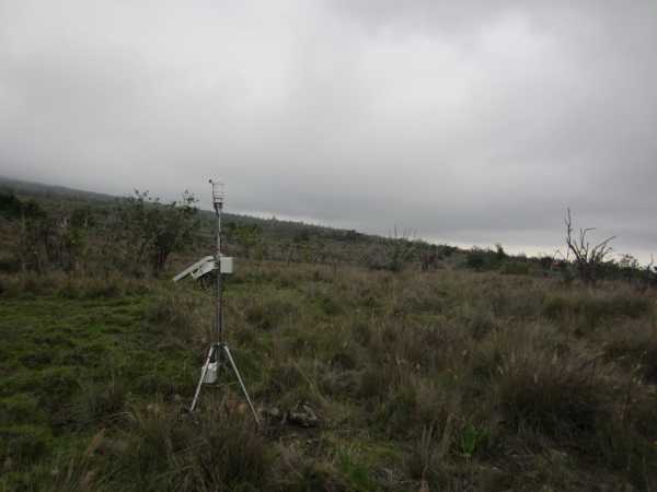 Weather station in field