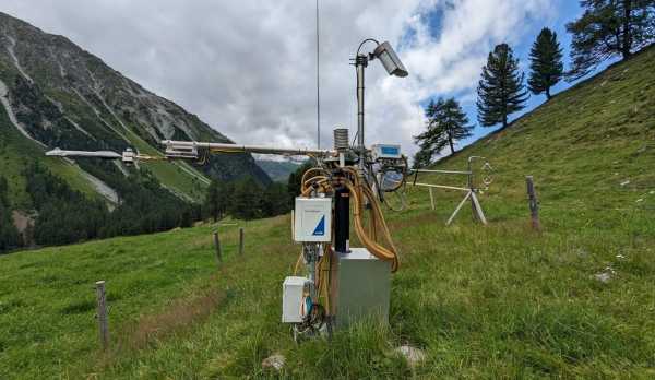 Eddy covariance tower in alpine grassland