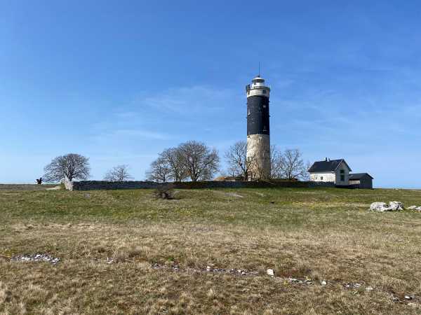 Lighthouse on a meadow