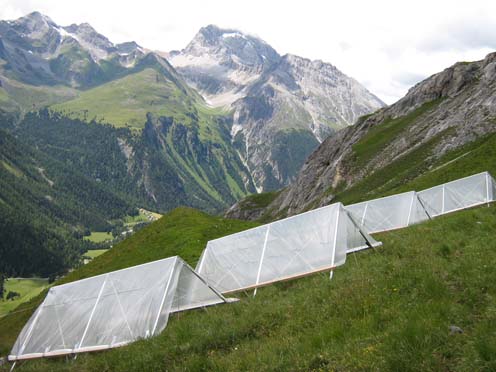 Enlarged view: IMEXCLIME rainoutshelters at Albula Pass, Switzerland
